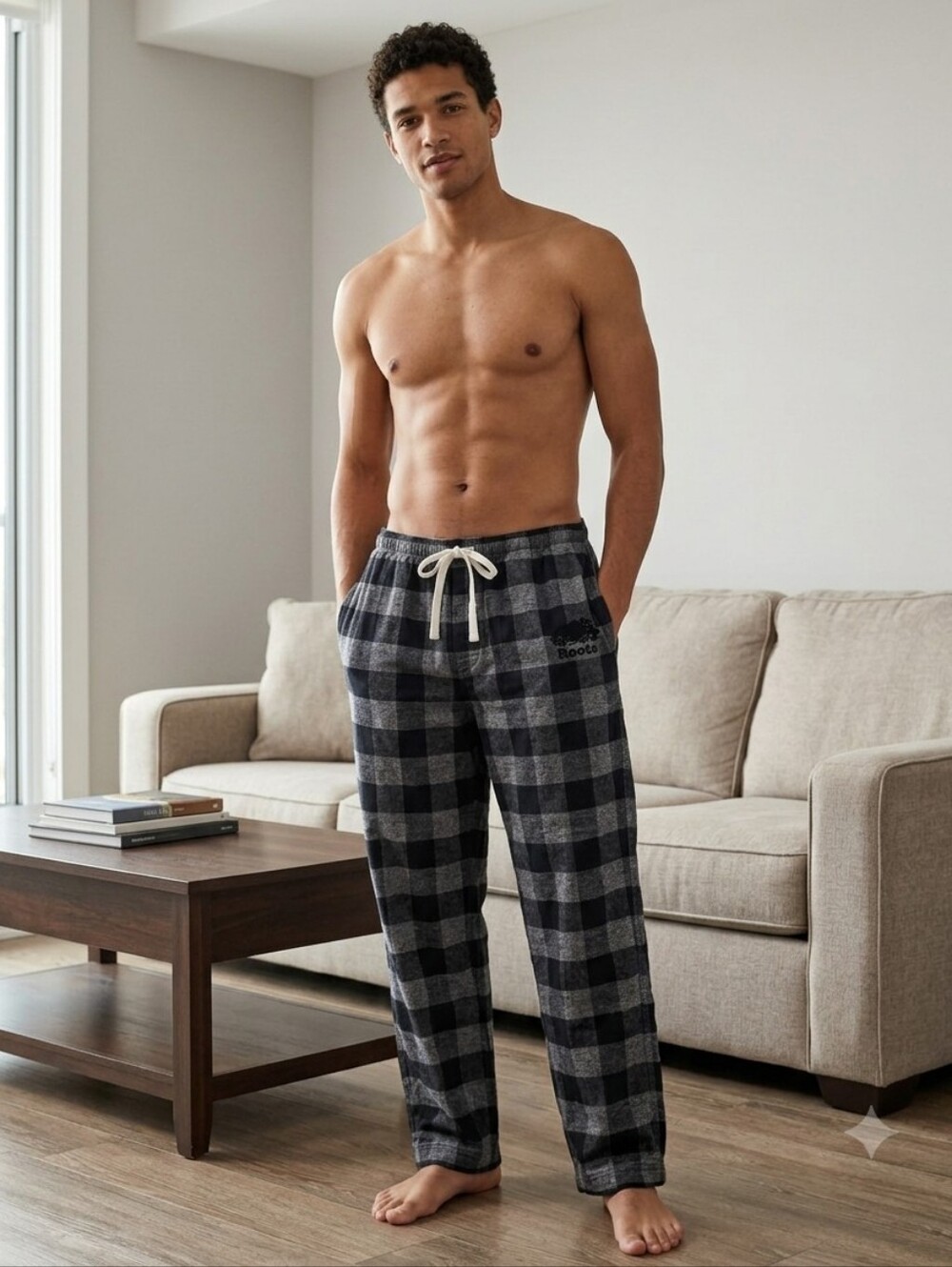 Roots Men's Buffalo Plaid Flannel Pajama Pants